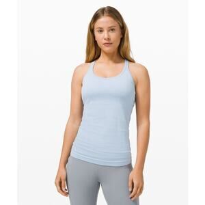 Lululemon Ebb To Street Shelf Bra Tank Top Light Support Blue Linen - 4